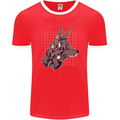 A Steampunk Wolf Mens Ringer T-Shirt FotL Red/White
