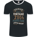 Premium Vintage 19th Birthday 2004 Mens Ringer T-Shirt FotL Black/White
