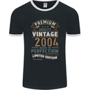 Premium Vintage 19th Birthday 2004 Mens Ringer T-Shirt FotL Black/White