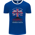 British Grown German Roots Germany Flag Mens Ringer T-Shirt FotL Royal Blue/White