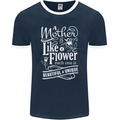 A Mother is Like a Flower Mum Mom Day Mens Ringer T-Shirt FotL Navy Blue/White