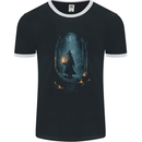 Fantasy Wizard Warlock 1 Mens Ringer T-Shirt FotL Black/White