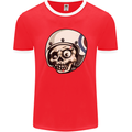 MOD Scooter Skull Motorcycle Biker Mens Ringer T-Shirt FotL Red/White