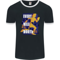 Running Every Mile Cross Country Marathon Runner Mens Ringer T-Shirt FotL Black/White