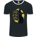 Child of the Night Halloween Black Cat Witch Mens Ringer T-Shirt FotL Black/White