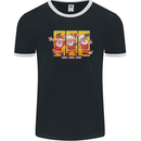 Dancing Santa Funny Christmas Dance Xmas Mens Ringer T-Shirt FotL Black/White