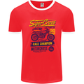 Supercross MotoX Dirt Bike Motocross Mens Ringer T-Shirt Red/White