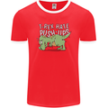 T-Rex Hates Pushups Dinosaur Funny Mens Ringer T-Shirt FotL Red/White