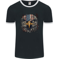 USA American Eagle Head America Mens Ringer T-Shirt FotL Black/White
