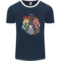 Dungeons & Horses Role Play Games RPG Mens Ringer T-Shirt FotL Navy Blue/White