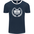 4 Sparta Helmets Training Gym Bodybuilding Mens Ringer T-Shirt FotL Navy Blue/White