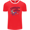 Cordless & Proud Rock Climbing Monkey Mens Ringer T-Shirt Red/White