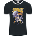 Space Rex Funny Astronaut Spaceman Dinosaur Mens Ringer T-Shirt FotL Black/White