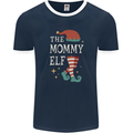 The Mommy Elf Funny Christmas Xmas Mens Ringer T-Shirt FotL Navy Blue/White