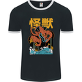 Kaiju Dragon King Ghidorah Japanese Monster Mens Ringer T-Shirt FotL Black/White