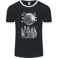 Fantasy City Black and White City Anime Mens Ringer T-Shirt FotL Black/White