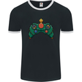 Christmas Tree Video Game Controller Joypad Xmas Mens Ringer T-Shirt FotL Black/White