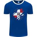 Torn Dominican Republic Flag Dominicanos Day Mens Ringer T-Shirt FotL Royal Blue/White