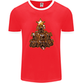 Christmas Boxer Dog Xmas Tree Funny Mens Ringer T-Shirt FotL Red/White