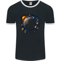 The Solar System Space Planets Astronomy Mens Ringer T-Shirt FotL Black/White