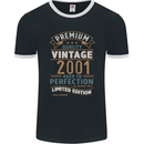 Premium Vintage 22nd Birthday 2001 Mens Ringer T-Shirt FotL Black/White