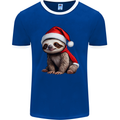 A Cute Christmas Sloth With Xmas Hat on Mens Ringer T-Shirt FotL Royal Blue/White