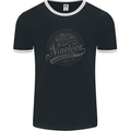 Distressed 48th Birthday Made In 1975 Mens Ringer T-Shirt FotL Black/White