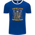 Dancing Easter Day Skeletons Skulls Mens Ringer T-Shirt FotL Royal Blue/White