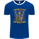 Dancing Easter Day Skeletons Skulls Mens Ringer T-Shirt FotL Royal Blue/White