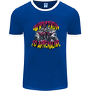 Quad Biking Adrenaline Off Road ATV Biker Mens Ringer T-Shirt Royal Blue/White