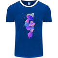 Psychedelic Magic Mushrooms LSD Mens Ringer T-Shirt FotL Royal Blue/White