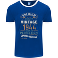 Premium Vintage 79th Birthday 1944 Mens Ringer T-Shirt FotL Royal Blue/White