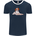 A Epagneul Breton Dog Mens Ringer T-Shirt FotL Navy Blue/White