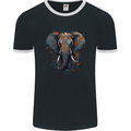 Abstract Elephant Mens Ringer T-Shirt FotL Black/White