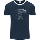A Komodo Dragon Mens Ringer T-Shirt FotL Navy Blue/White