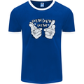Pew Pew Pew Hands Funny Sci-Fi Lightsaber Mens Ringer T-Shirt FotL Royal Blue/White