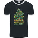 Best Christmas Tree Ever T-Rex Xmas Dinosaur Mens Ringer T-Shirt FotL Black/White