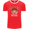 Santa's Not Real Funny Christmas Bah Humbug Xmas Mens Ringer T-Shirt FotL Red/White