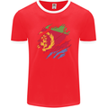 Torn Eritrean Flag Eritrea Flag Day Football Mens Ringer T-Shirt FotL Red/White