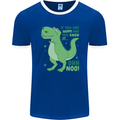 If You're Happy Funny Dinosaur T-Rex Mens Ringer T-Shirt FotL Royal Blue/White