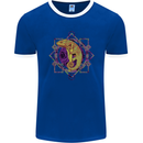 A Geometric Chameleon Mens Ringer T-Shirt FotL Royal Blue/White