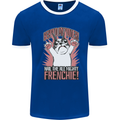 Hail the All Mighty Frenchie French Bulldog Dog Mens Ringer T-Shirt Royal Blue/White
