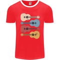 Four Ukulele Guitars Mens Ringer T-Shirt FotL Red/White