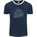 Distressed 60th Birthday Made In 1963 Mens Ringer T-Shirt FotL Navy Blue/White