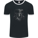 Pirate Skull 1 Mens Ringer T-Shirt FotL Black/White