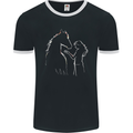 A Horse and Girl Equestrian Riding Mens Ringer T-Shirt FotL Black/White