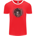 USA Bodybuilding Flag Gym Training Spartan Mens Ringer T-Shirt FotL Red/White