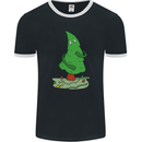 Naked Christmas Tree Funny Rude Xmas Naturist Mens Ringer T-Shirt FotL Black/White