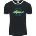 Zander Pikeperch Fish Fishing Fisherman Mens Ringer T-Shirt FotL Black/White