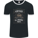 75th Birthday Limited Edition 1948 Mens Ringer T-Shirt FotL Black/White